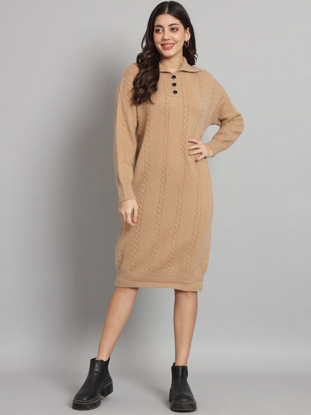 chemistry shirt collar woollen sheath dress