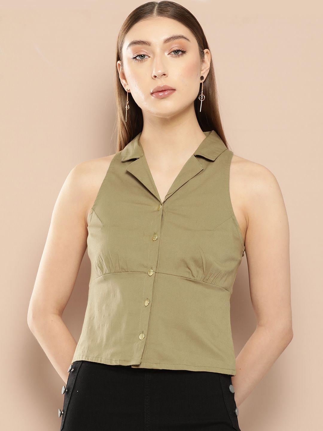 chemistry sleeveless shirt style top