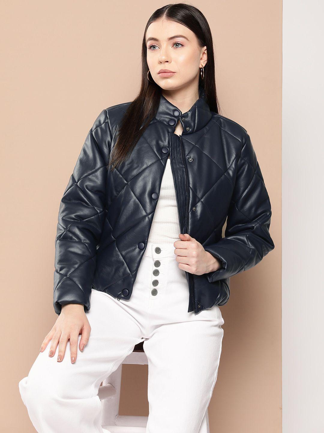 chemistry solid quilted jacket