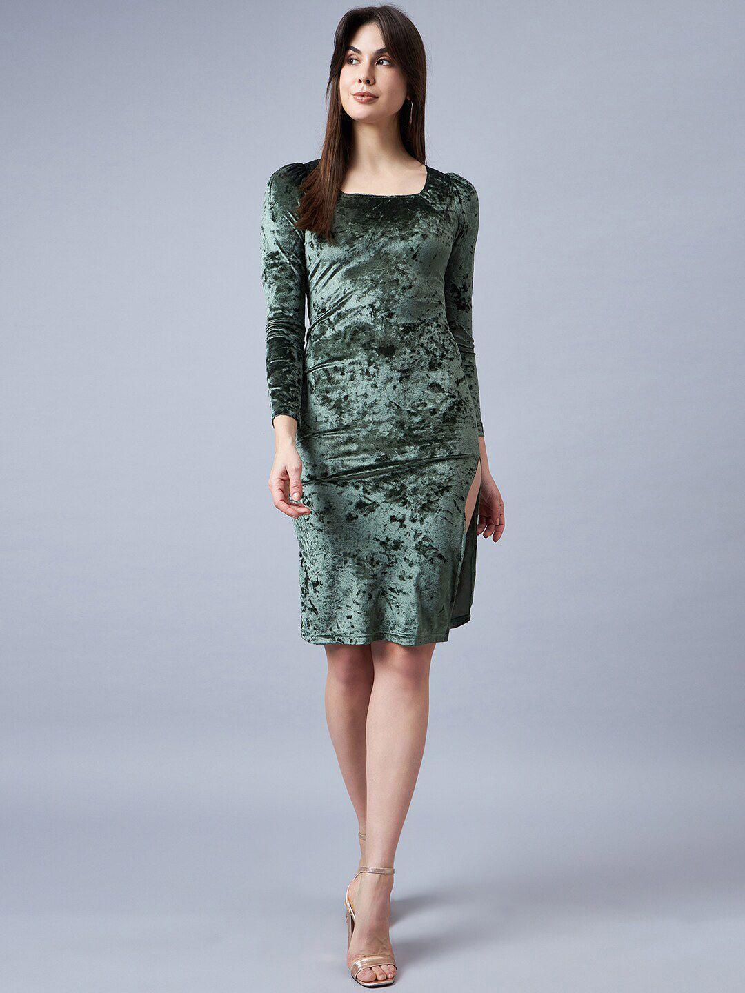 chemistry square neck velvet sheath dress