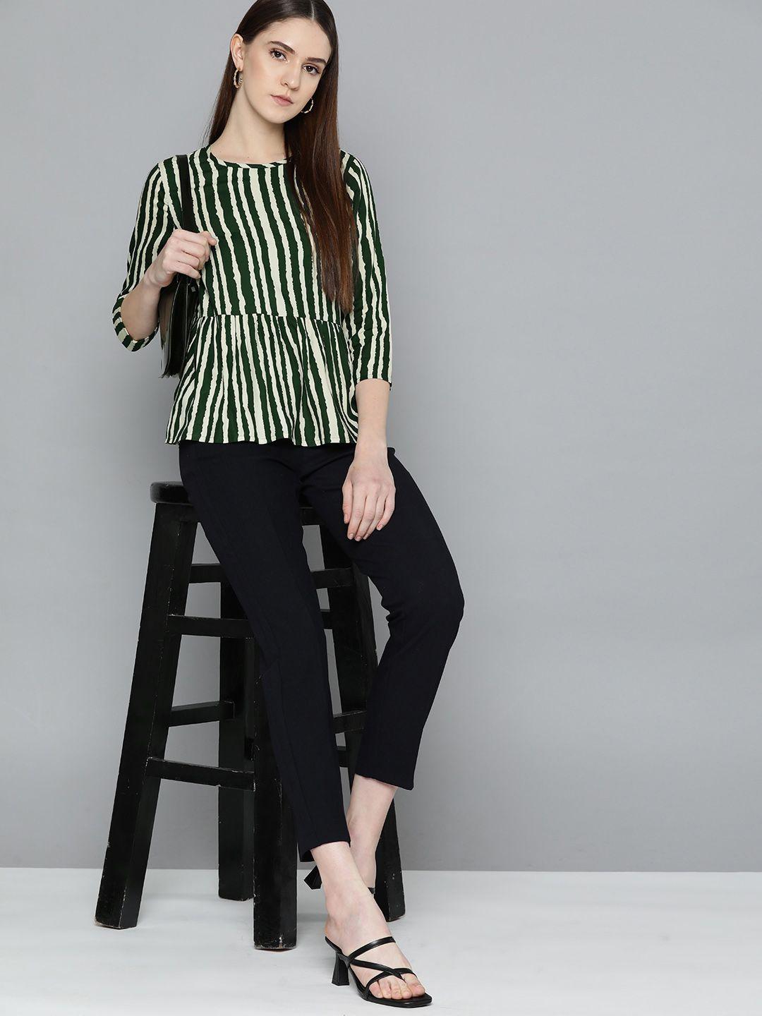 chemistry striped peplum top