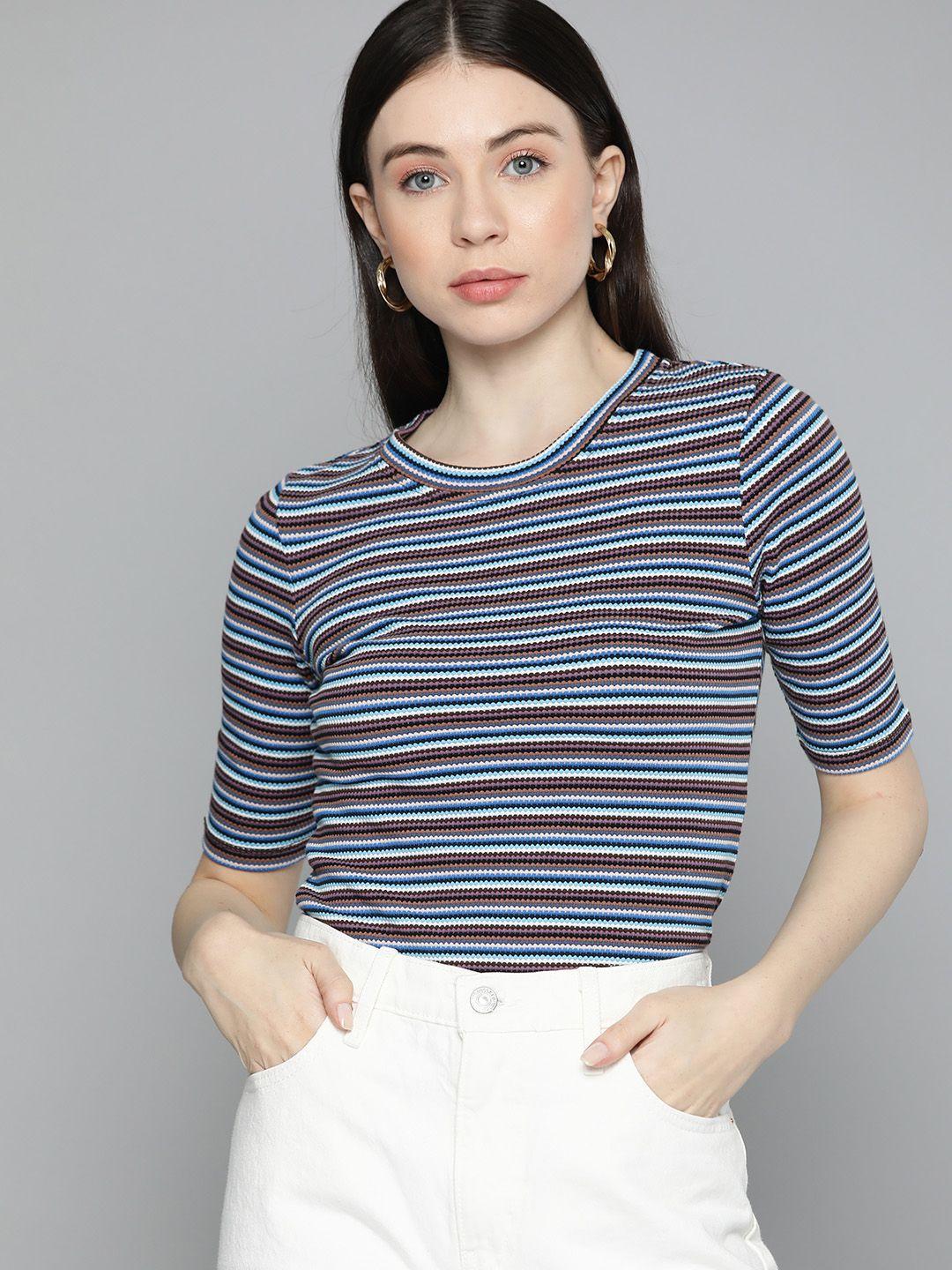 chemistry striped pure cotton fitted top