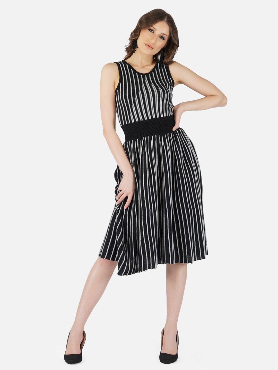 chemistry striped sleeveless smocked cotton fit & flare midi dress