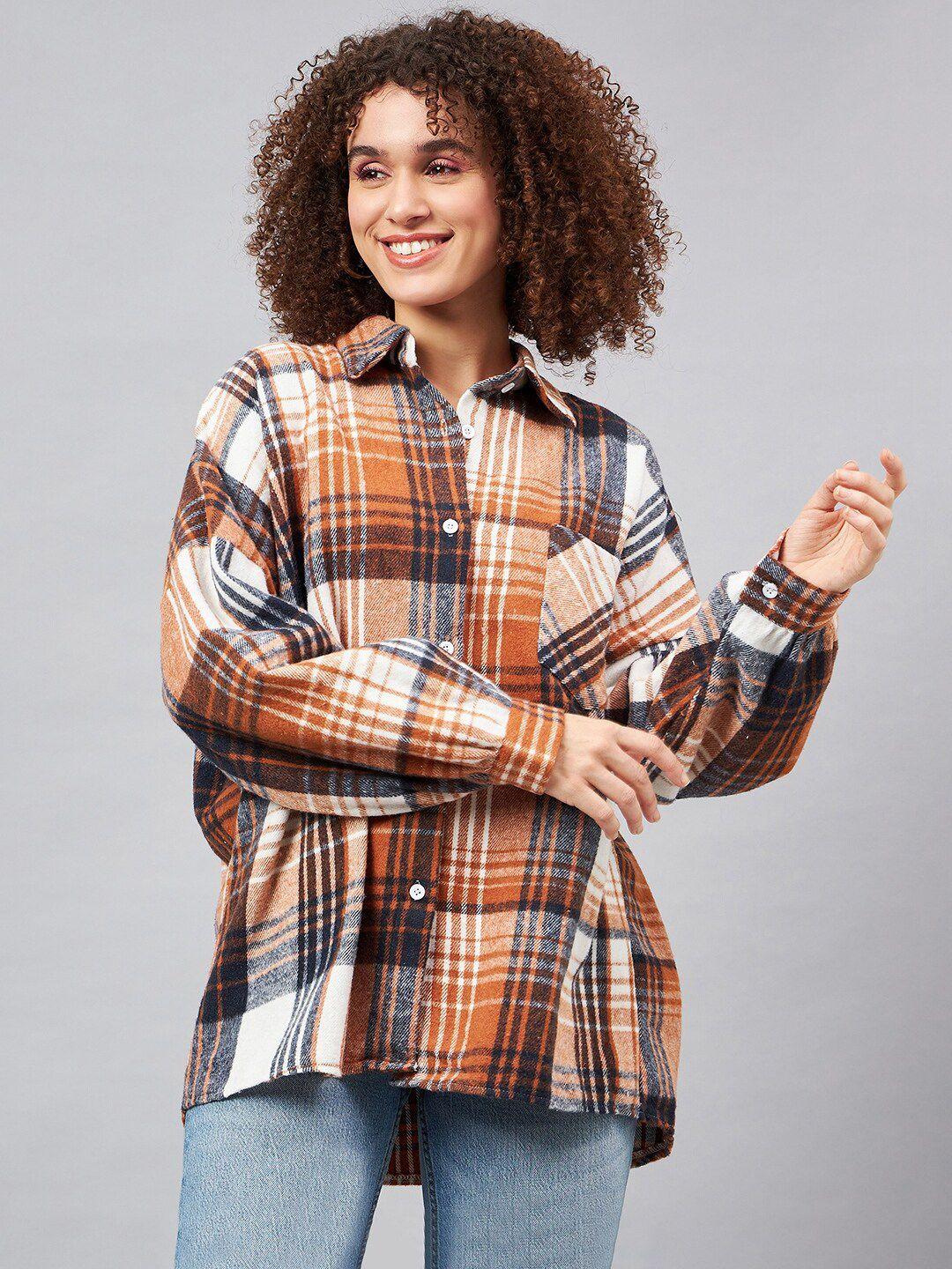 chemistry tartan checks cotton casual shirt