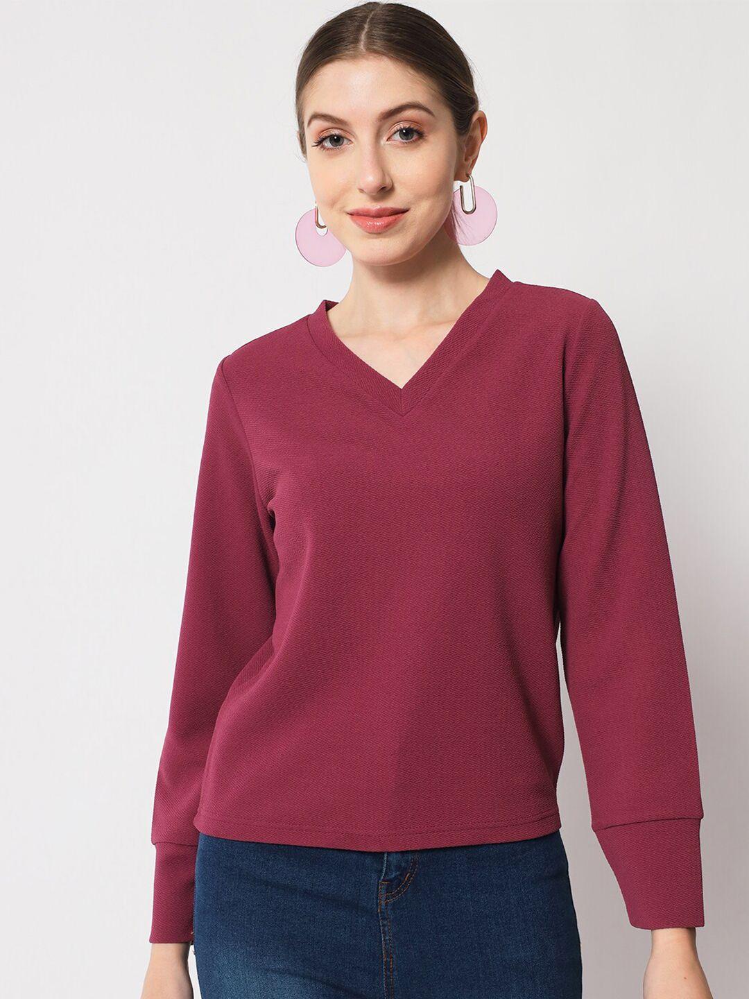 chemistry v-neck cuffed sleeves top