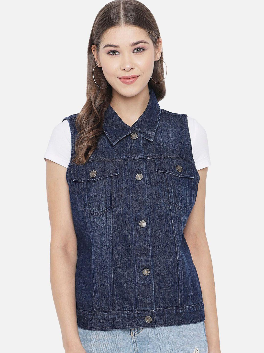 chemistry washed sleeveless denim jacket