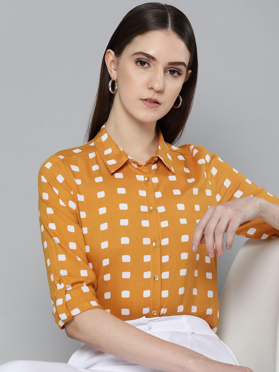 chemistry women abstract printed casual shirt