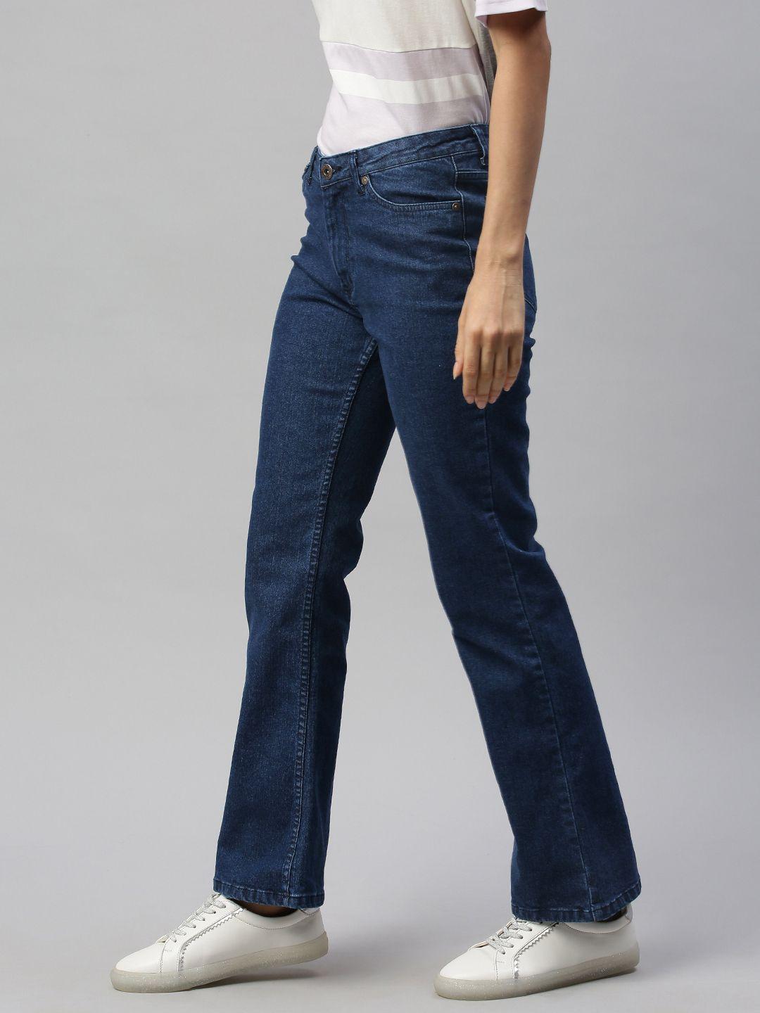 chemistry women blue bootcut mid-rise clean look jeans