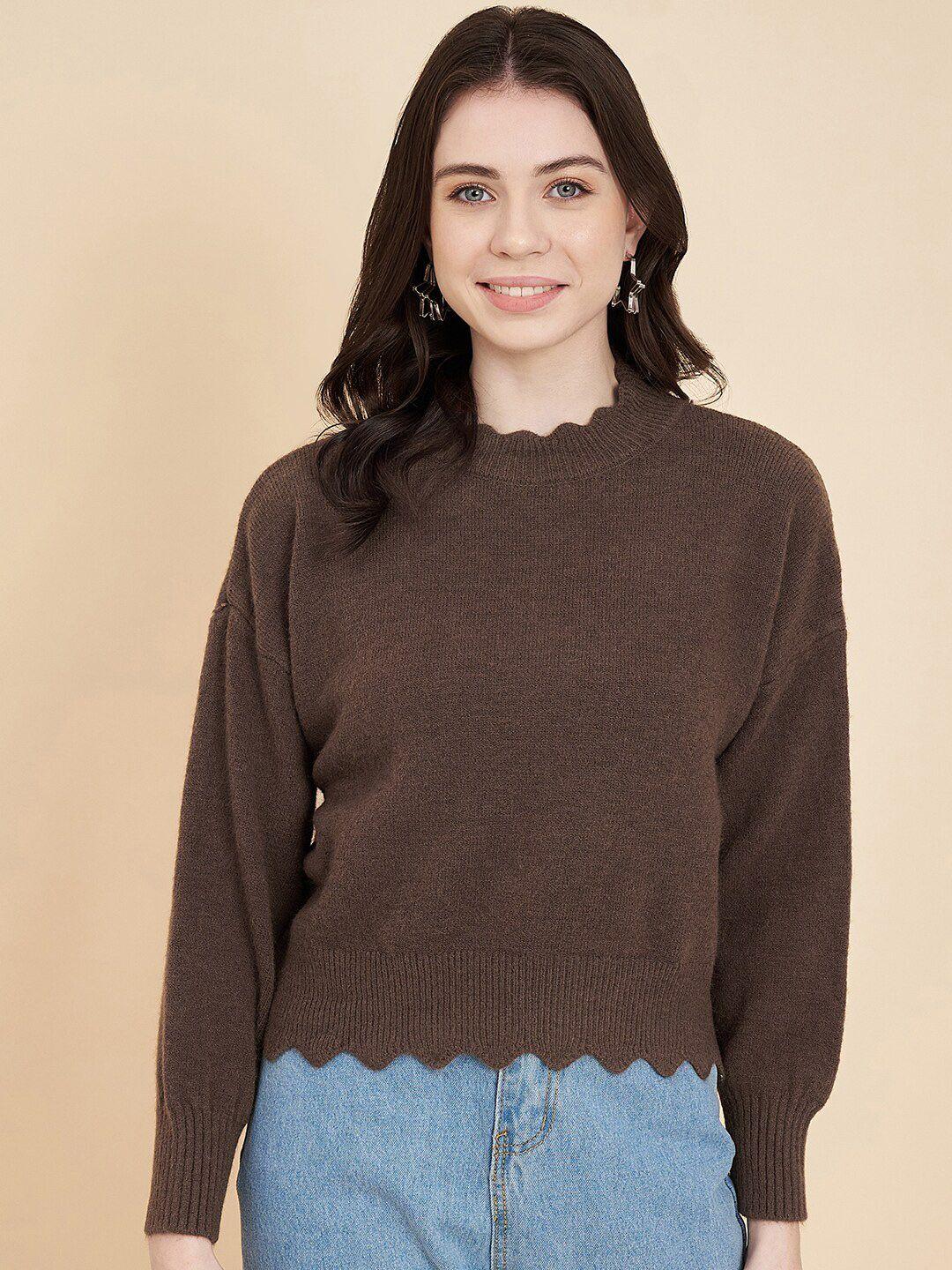 chemistry women brown woollen pullover