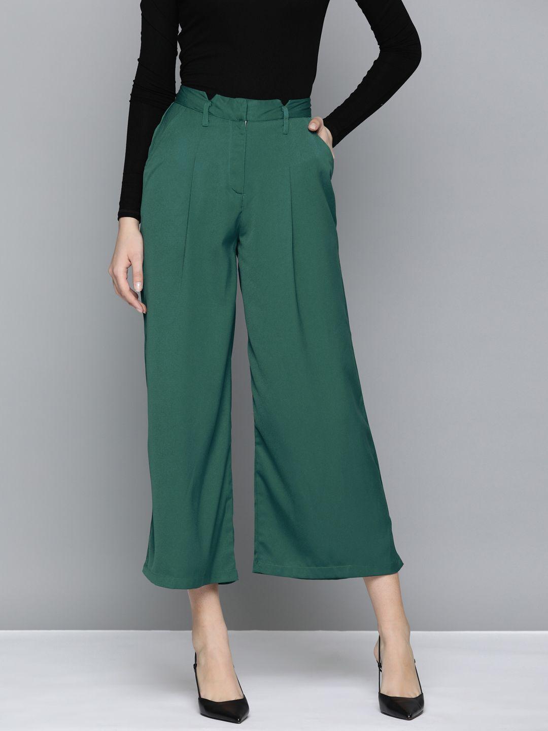 chemistry women classic high-rise pleated culottes trousers