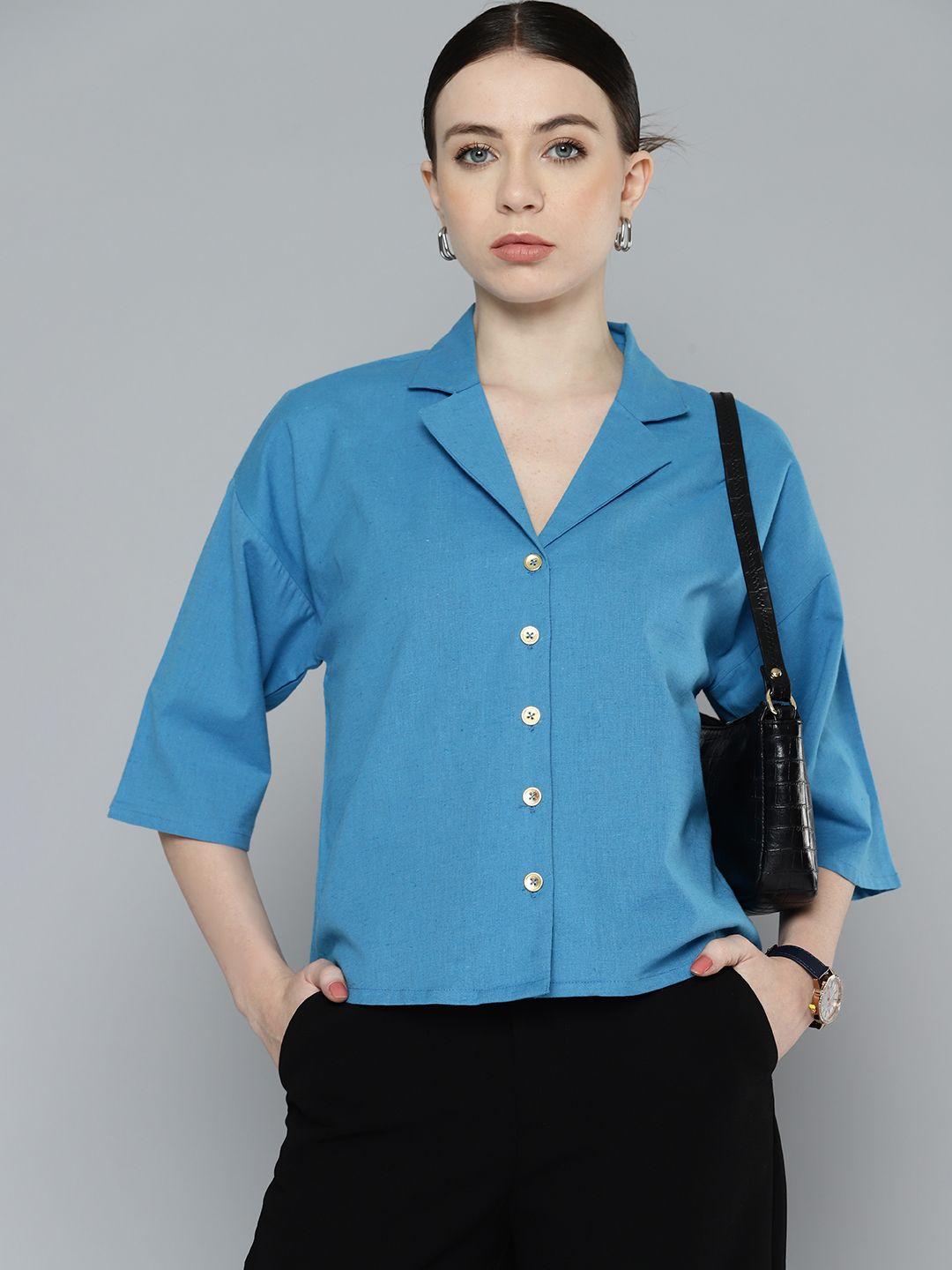 chemistry women cotton linen casual shirt