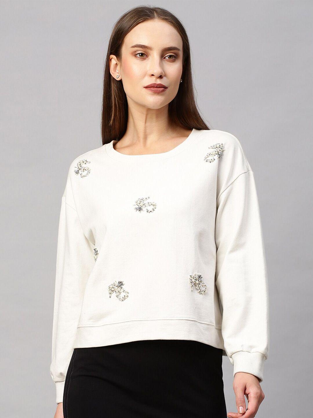 chemistry women embellished cotton top