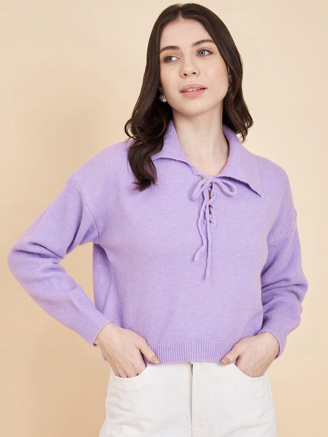 chemistry women lavender woollen pullover