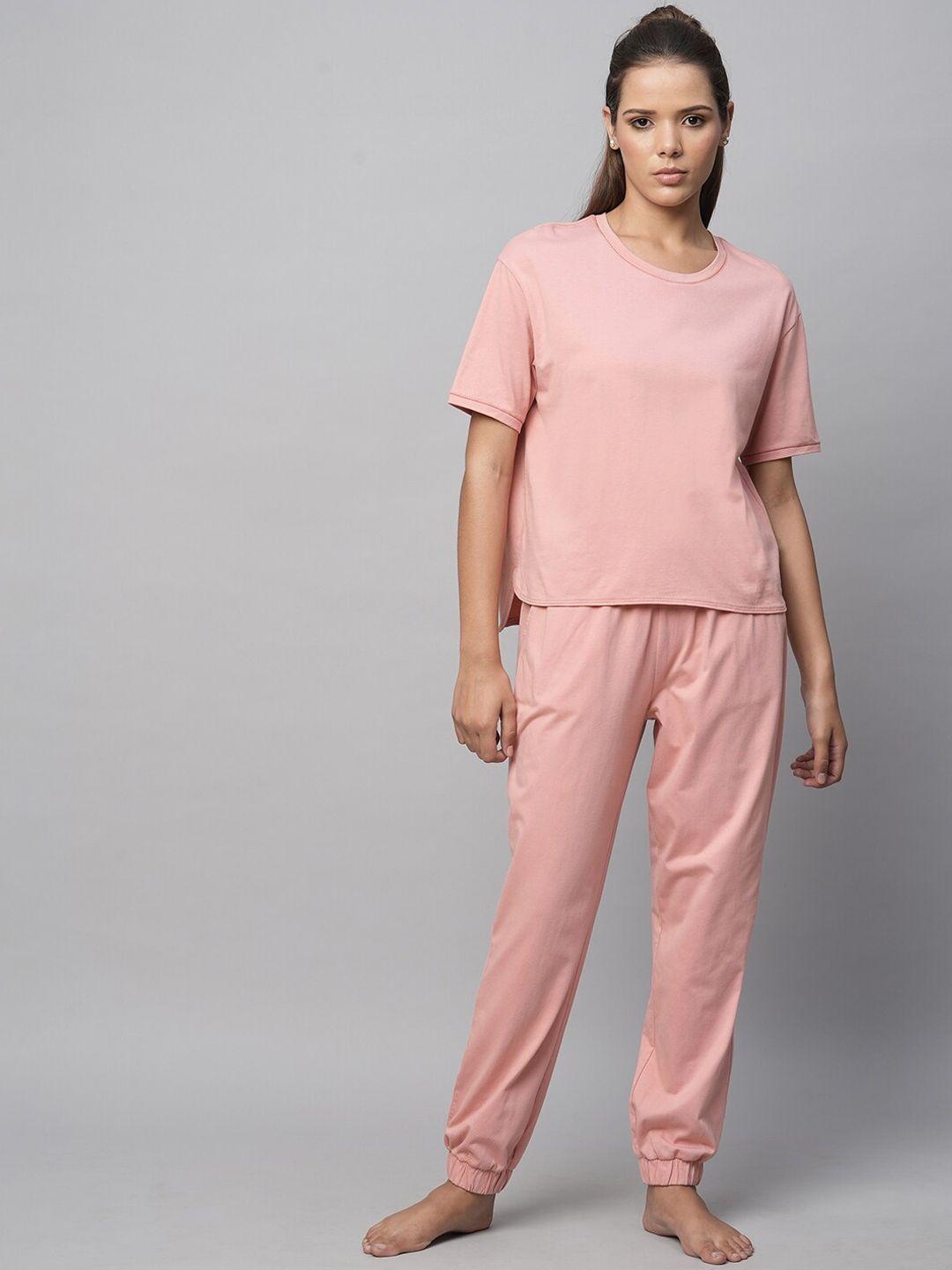 chemistry women pink night suit