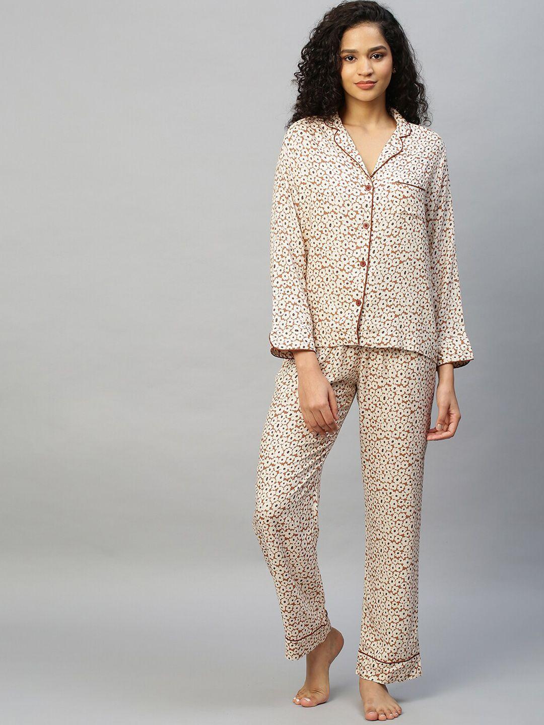 chemistry women printed night suit