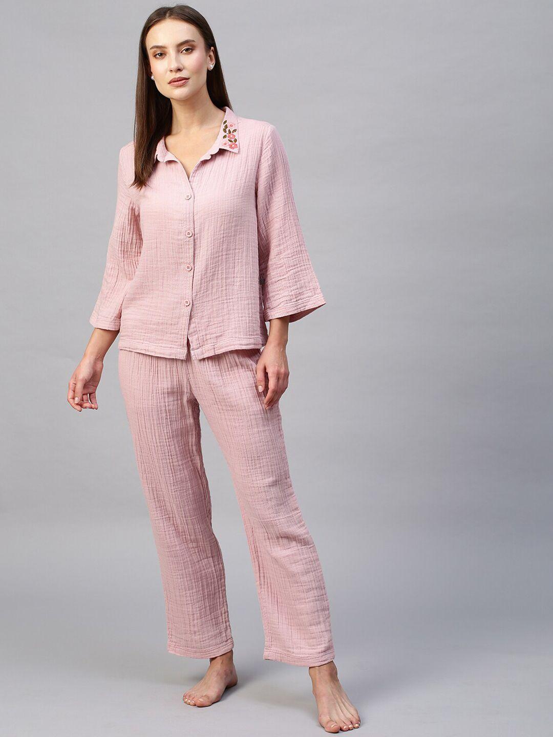 chemistry women pure cotton night suit