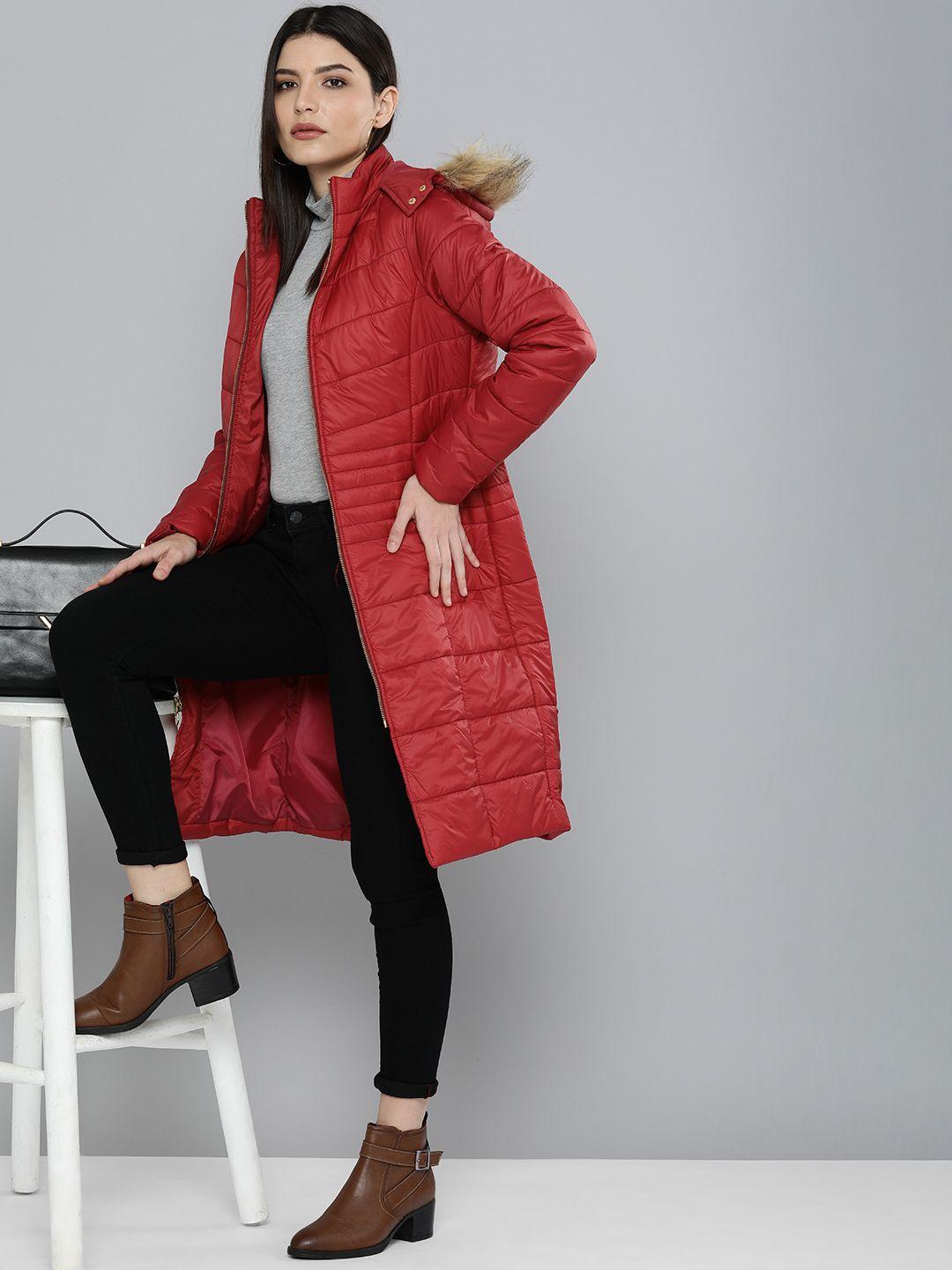 chemistry women red parka jacket