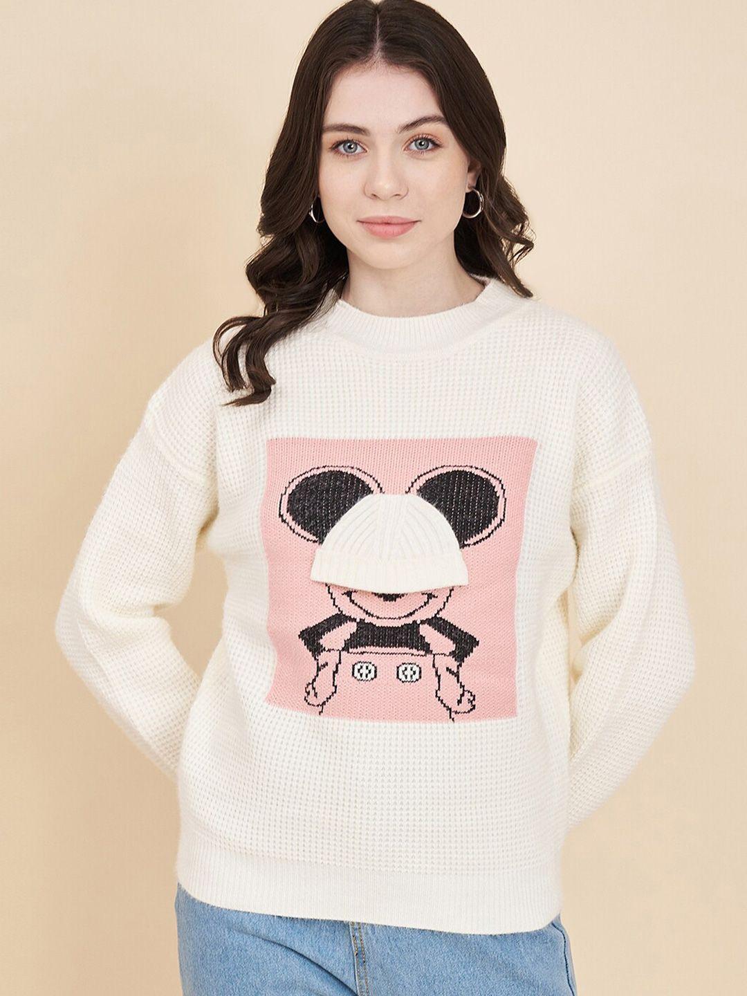 chemistry women white humour and comic printed woollen pullover