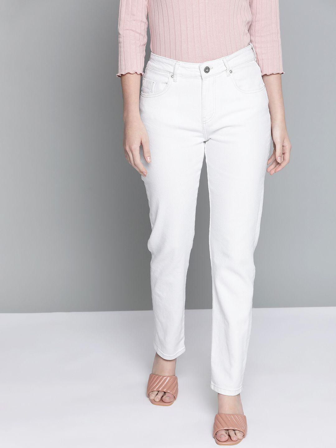 chemistry women white slim fit stretchable jeans