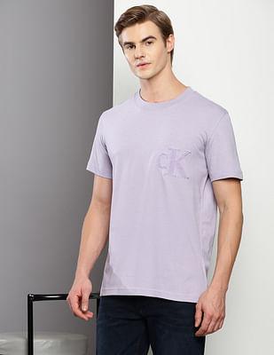 chenille monogram cotton t-shirt