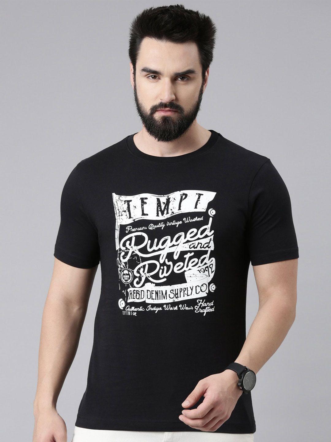 chennistypography printed pure cotton slim fit t-shirt