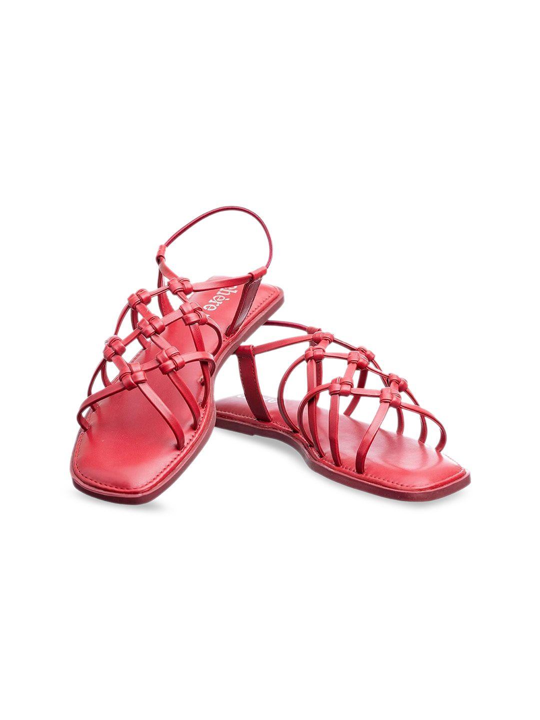 chere knotted open toe flats with backstrap
