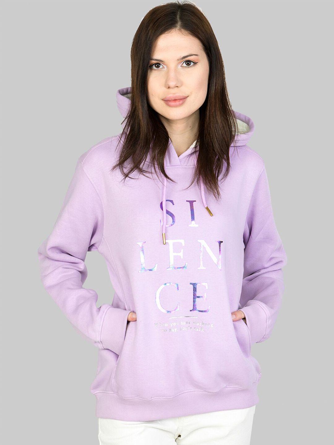 cheribell typography printed hooded fleece sweatshirt