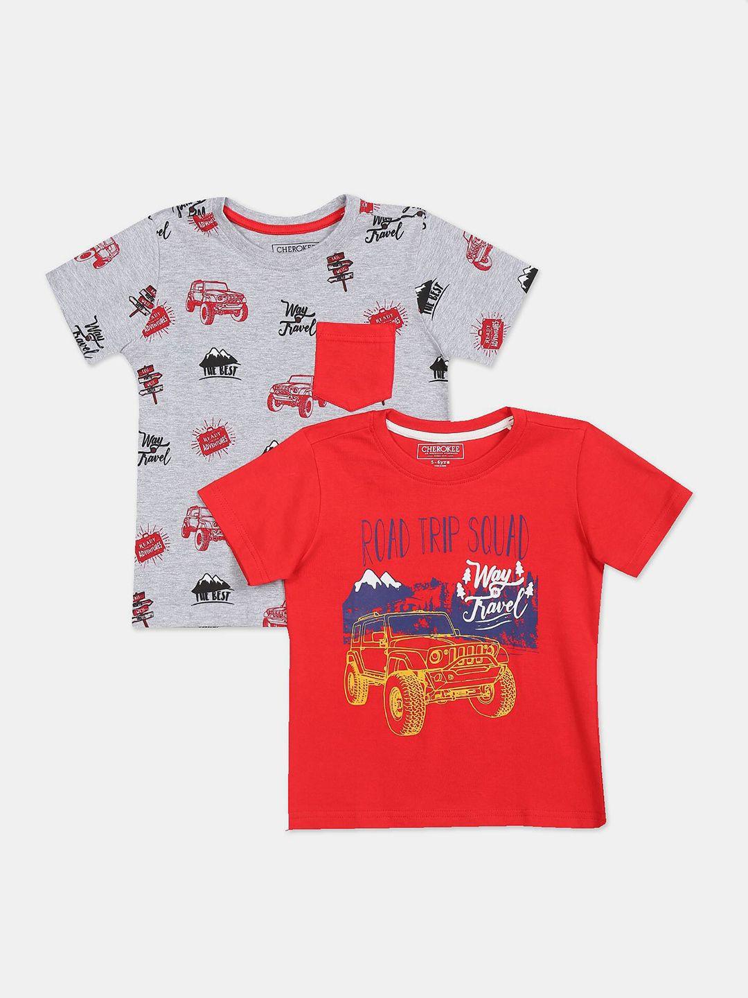 cherokee boys assorted 2 printed applique t-shirt