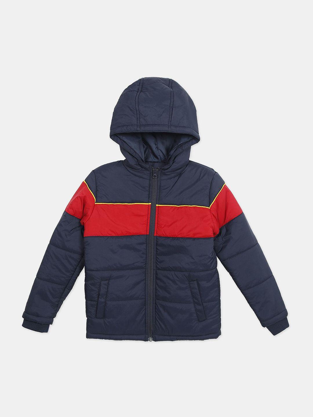 cherokee boys blue colourblocked padded jacket