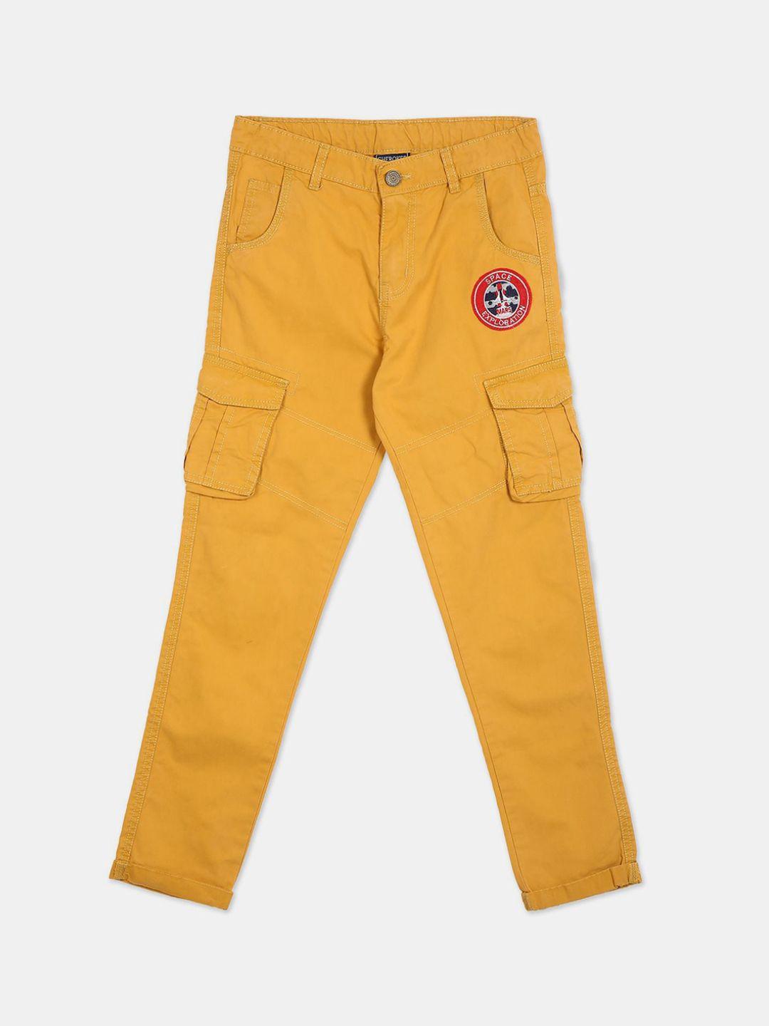 cherokee boys mustard cargos trousers
