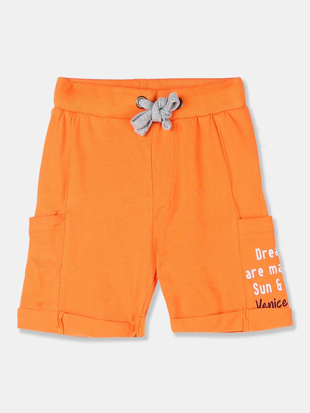 cherokee boys orange solid regular fit regular shorts