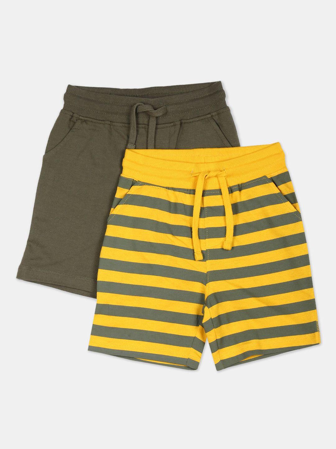 cherokee boys pack of 2 multicoloured striped regular fit shorts