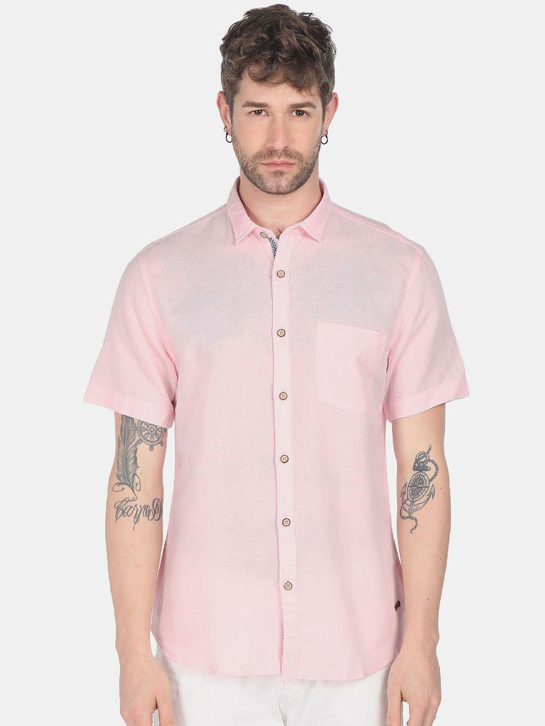 cherokee men pink casual shirt