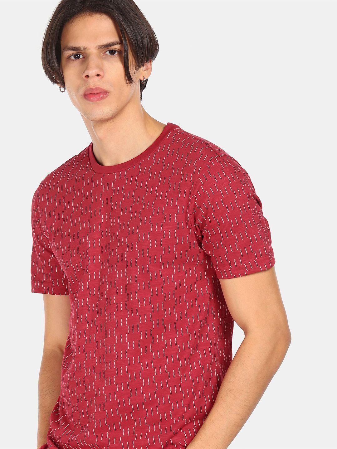 cherokee men red printed t-shirt