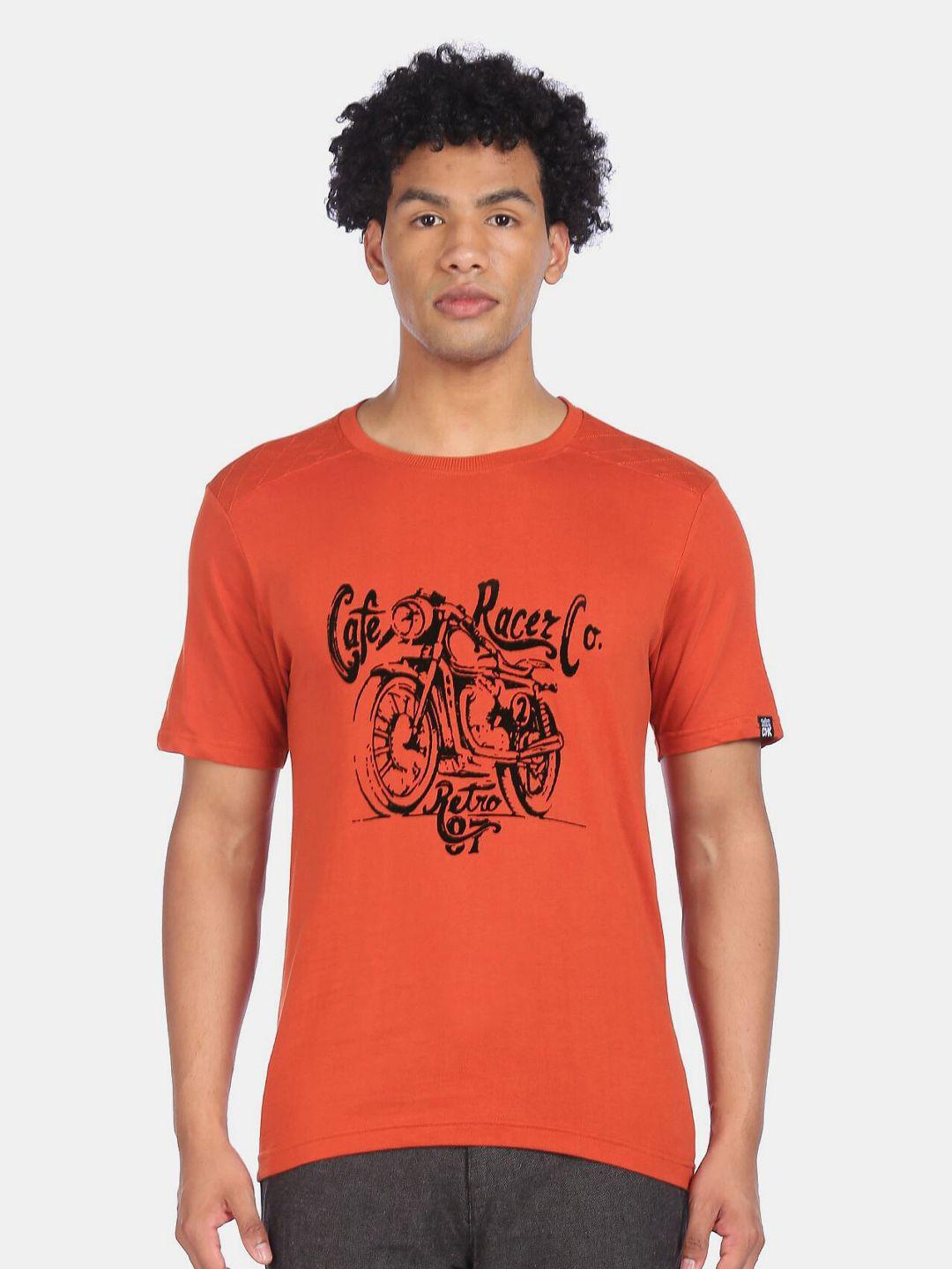 cherokee men rust typography printed slim fit t-shirt