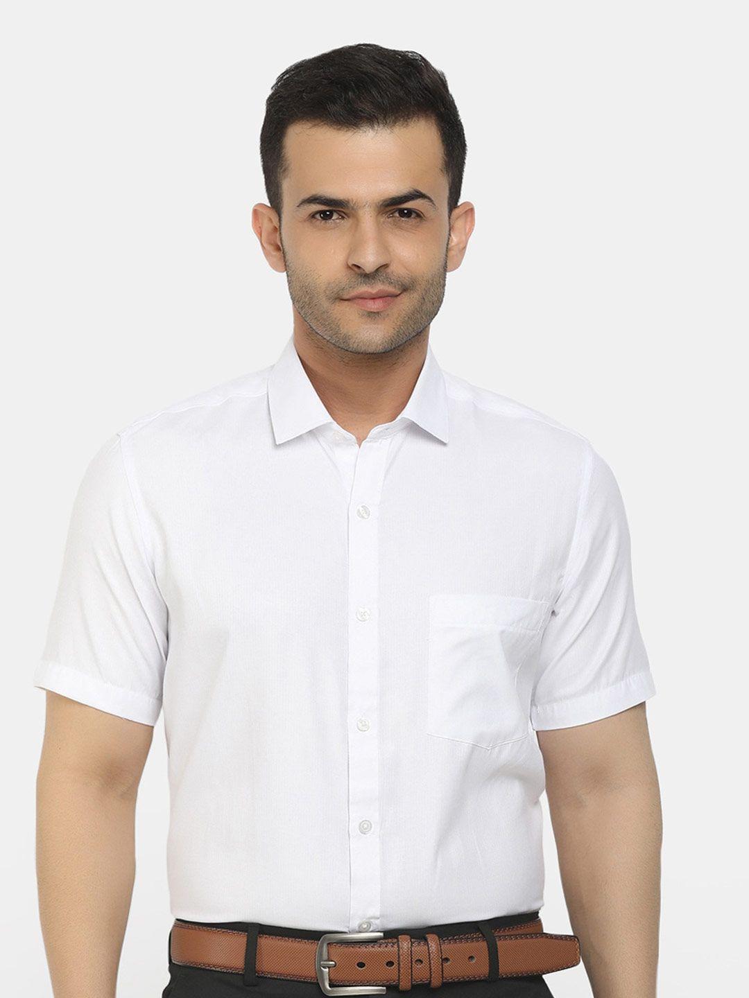 cherokee men white classic solid cotton formal shirt