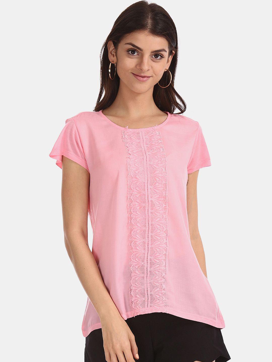 cherokee women pink solid top