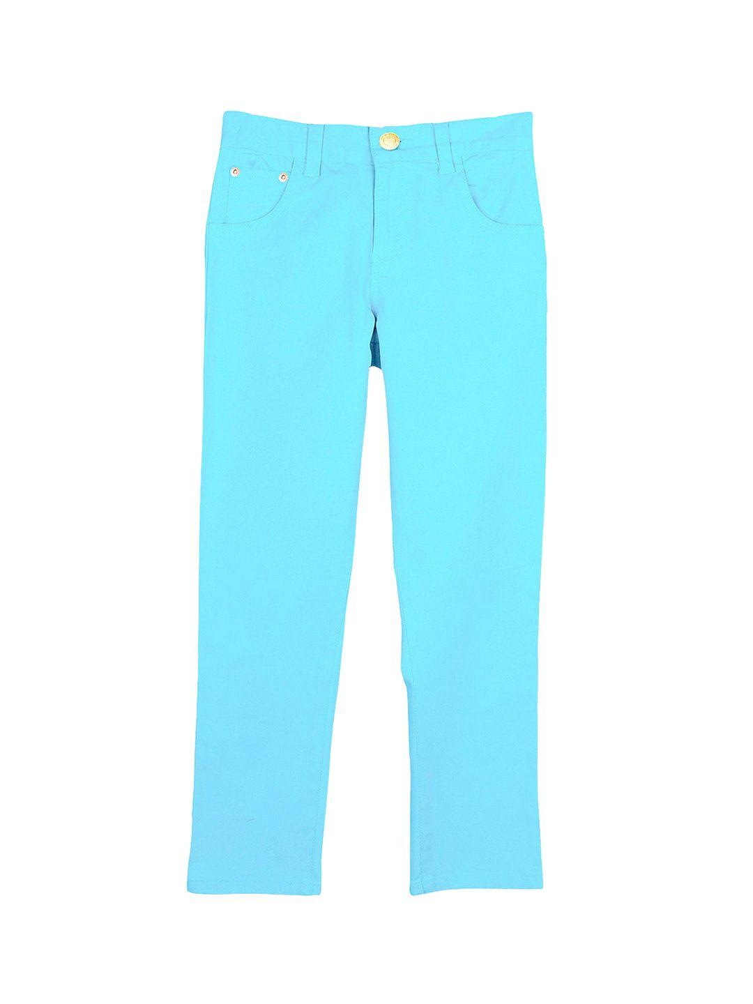 cherry crumble boys and girls blue solid cotton twill sky blue jeans