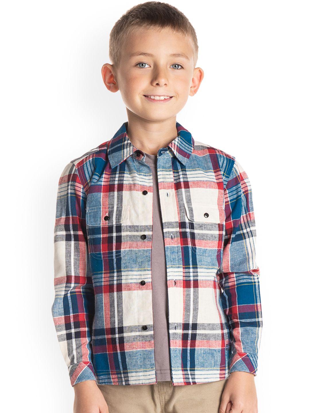 cherry crumble boys multicoloured classic regular fit checked casual shirt