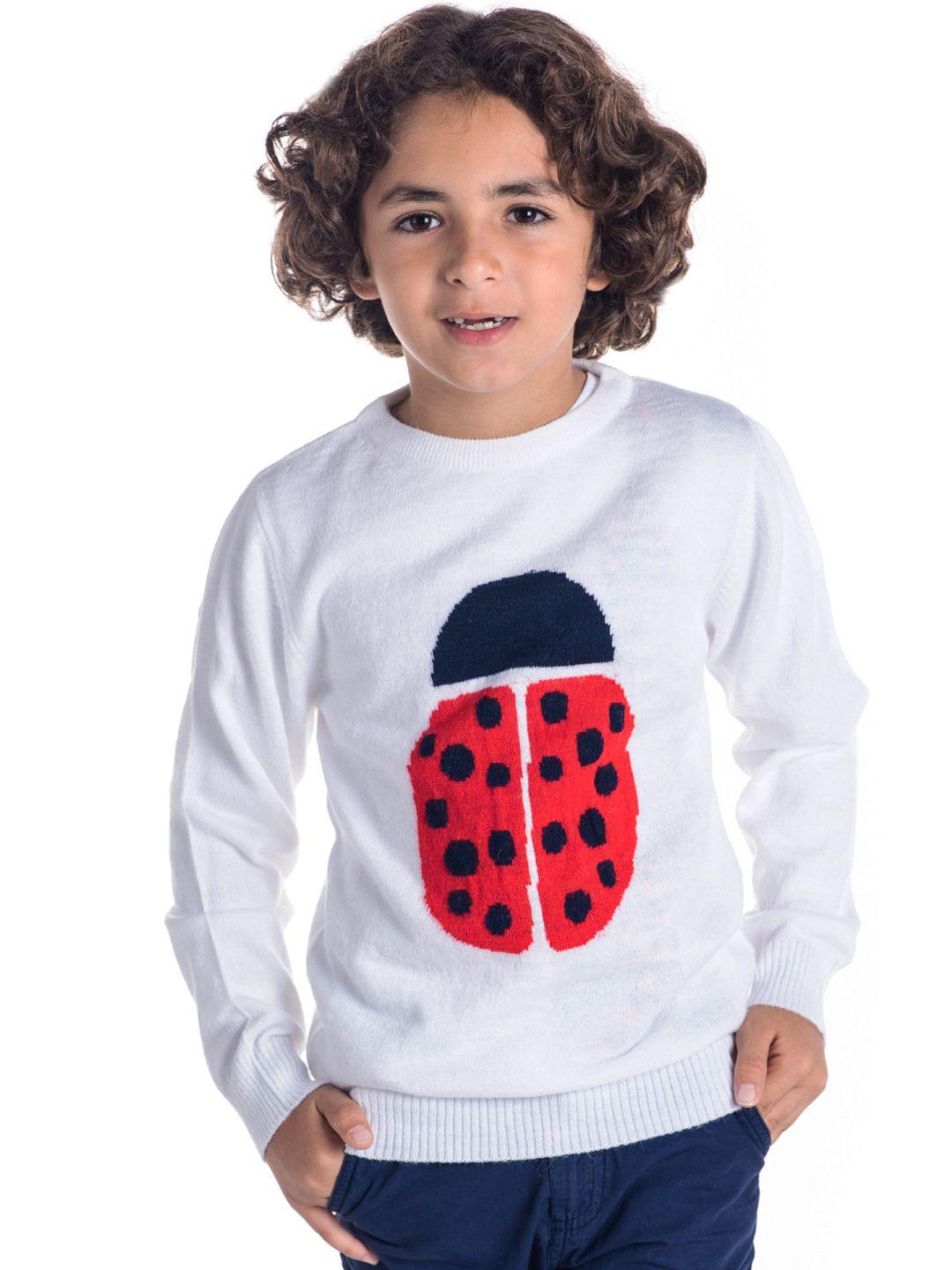 cherry crumble boys white printed pullover