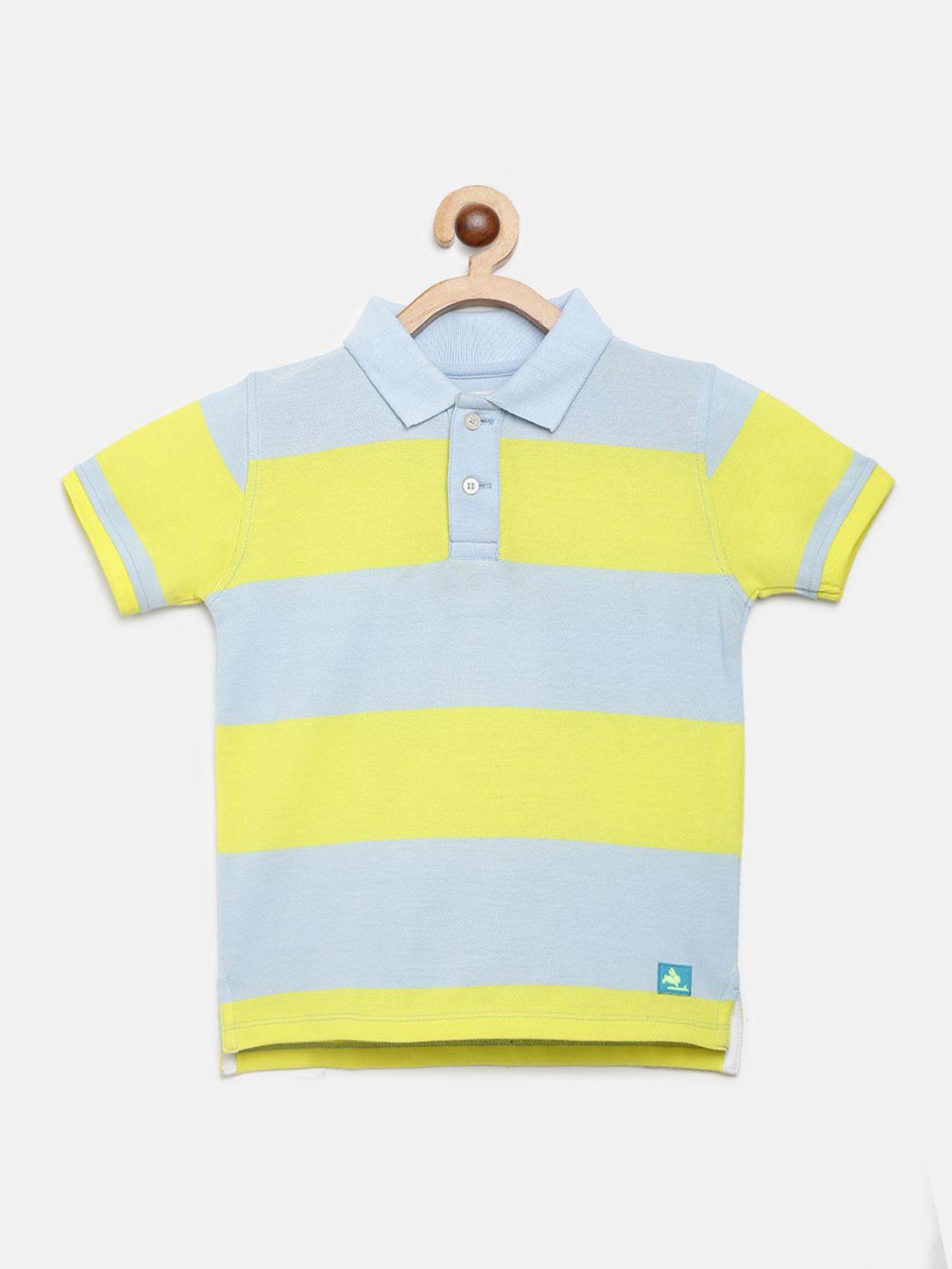 cherry crumble boys yellow striped polo collar t-shirt