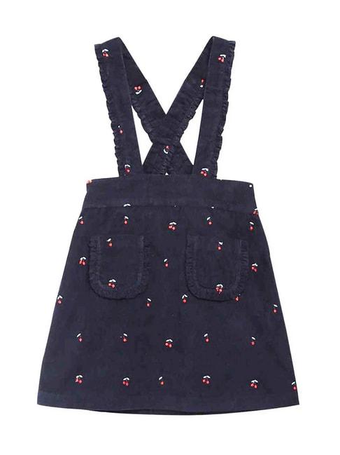 cherry crumble by nitt hyman kids navy embroidered pinafore dress