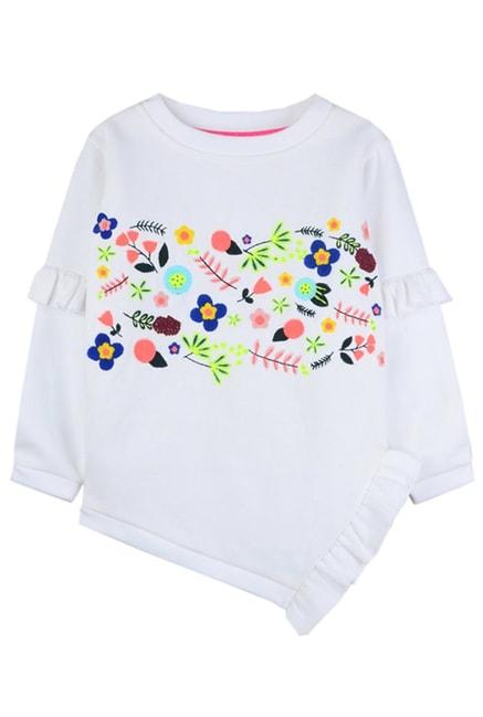 cherry crumble by nitt hyman kids white embroidered sweatshirt