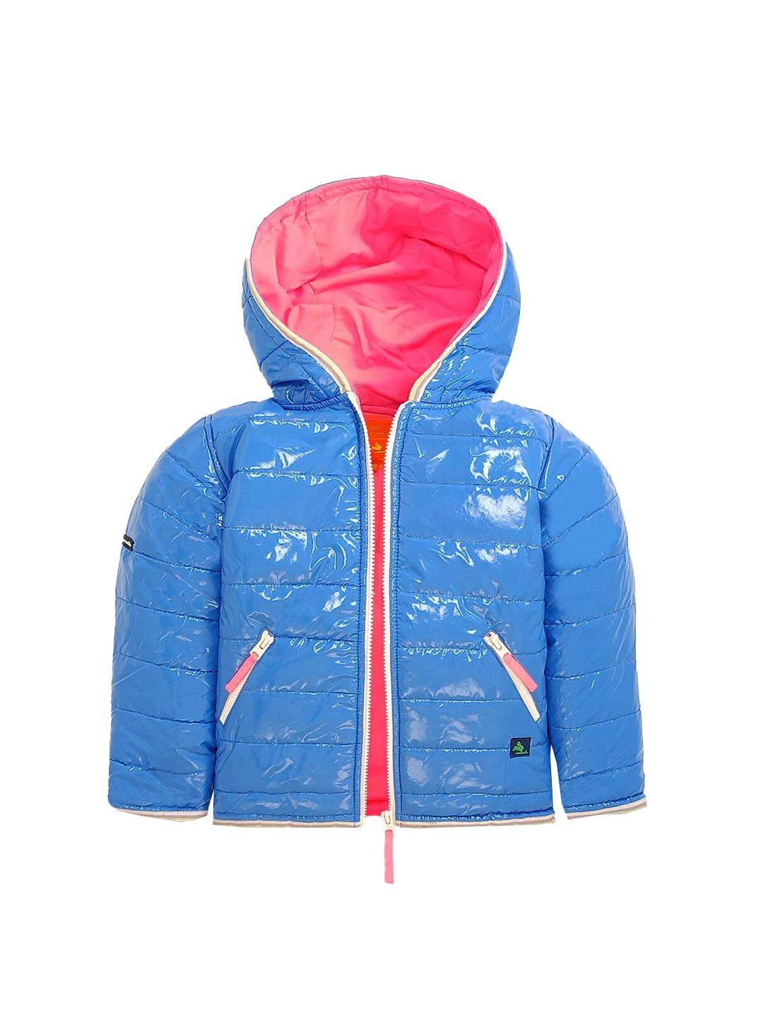 cherry crumble kids blue solid puffer jacket