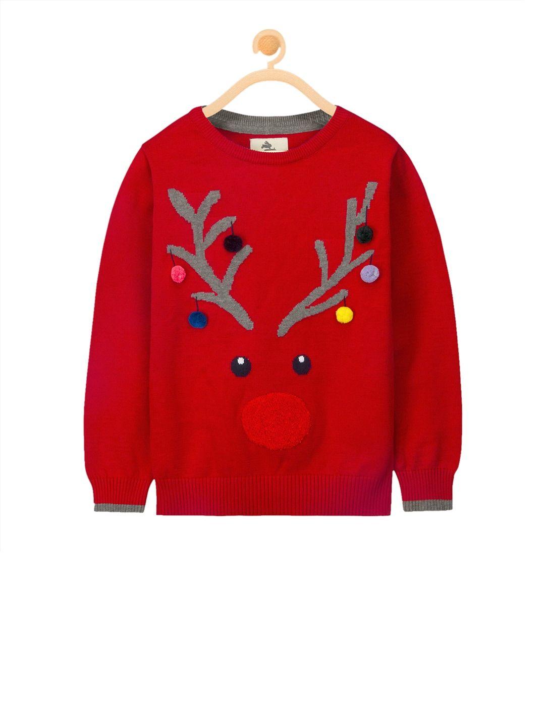 cherry crumble kids red self design pullover