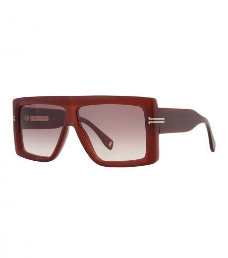 cherry gradient brown square sunglasses
