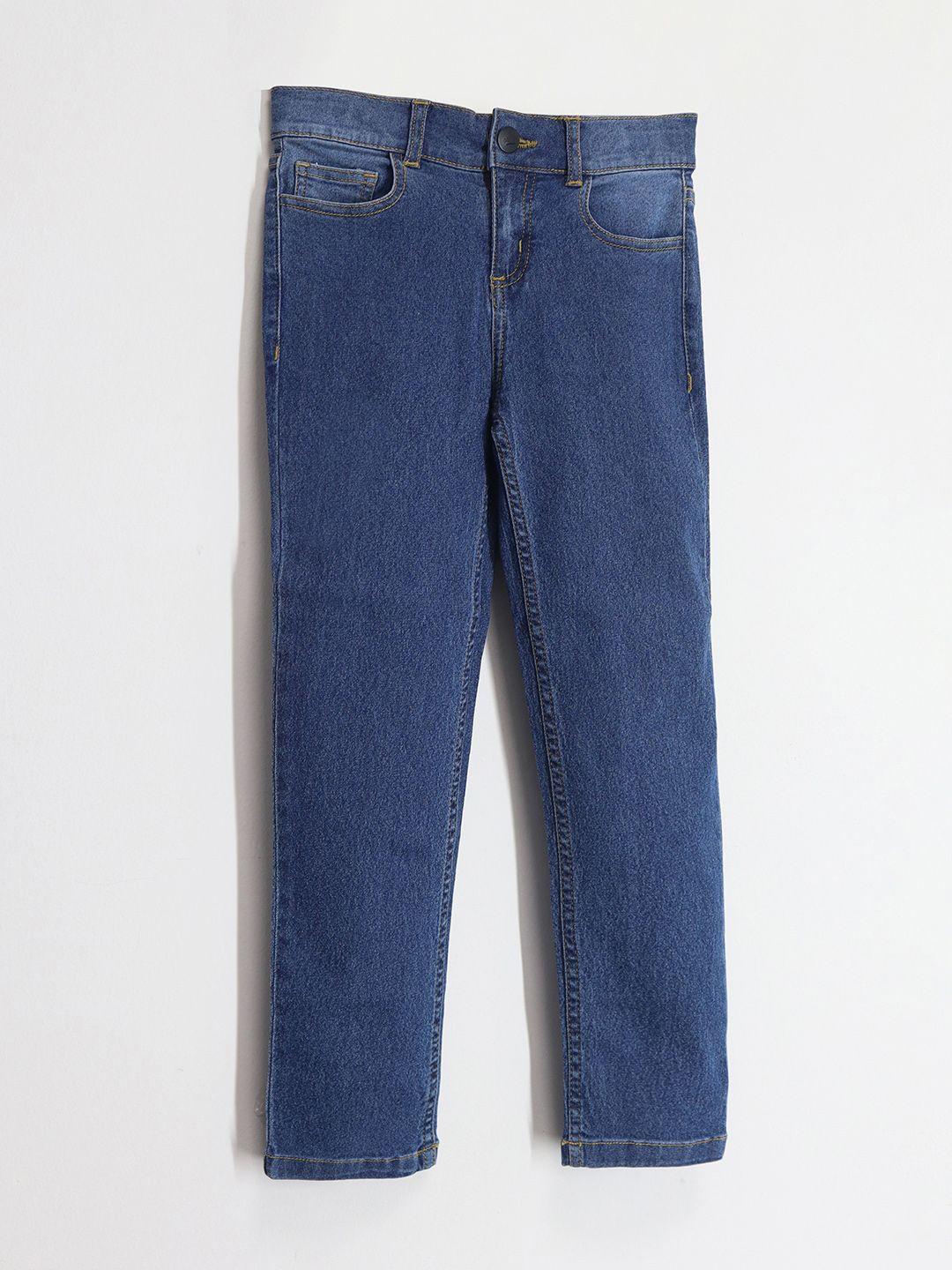 cherry crumble boys blue solid regular fit jeans