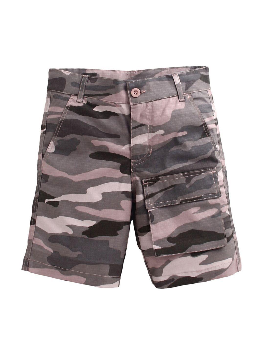 cherry crumble boys camouflage printed cotton shorts