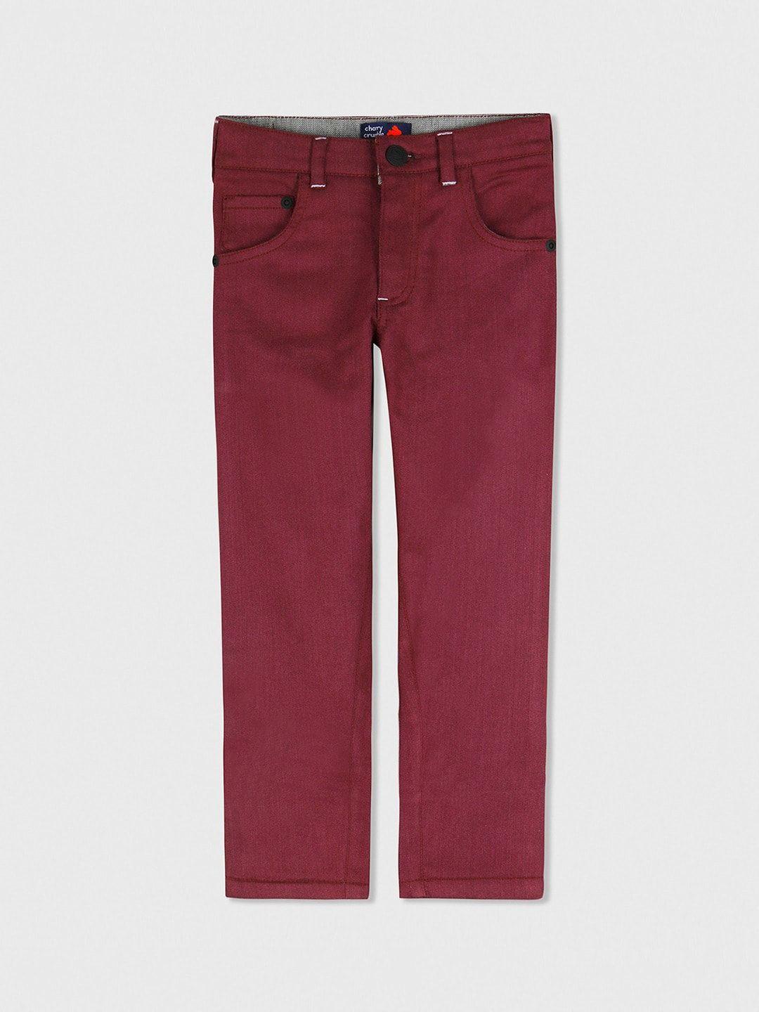 cherry crumble boys maroon relaxed chinos