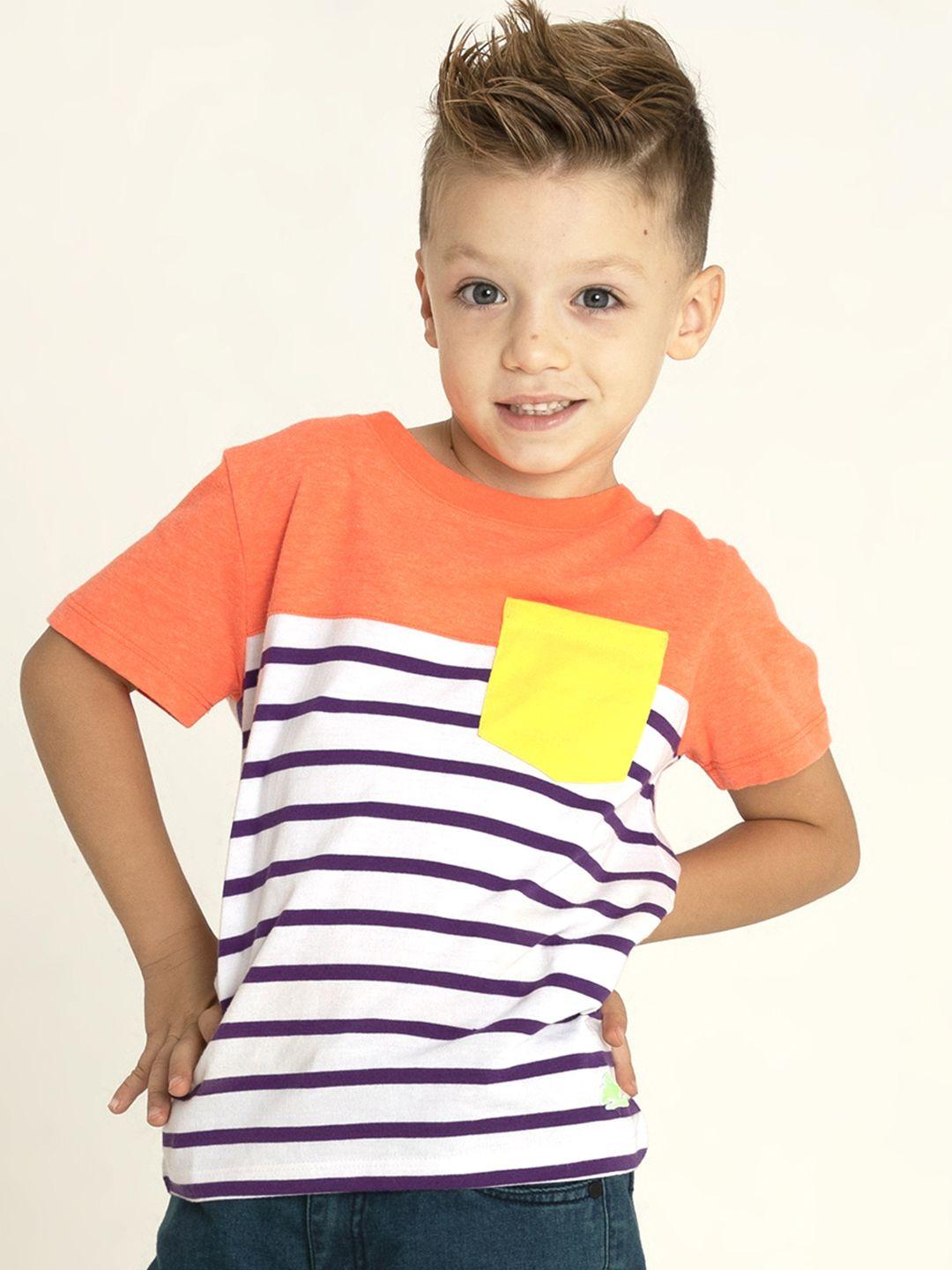 cherry crumble boys multicolor stripes run-up t-shirt